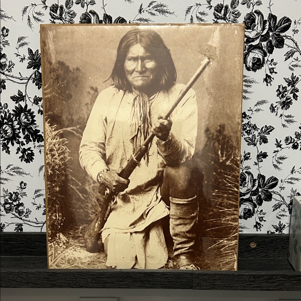 Vintage Geronimo, born Goyaałé,Sepia-Toned Native American Portrait 11"x14"